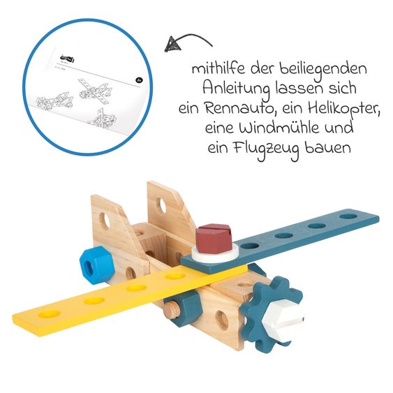 small foot Set di attrezzi per bambini con utensili e accessori completi - Officina - Braun