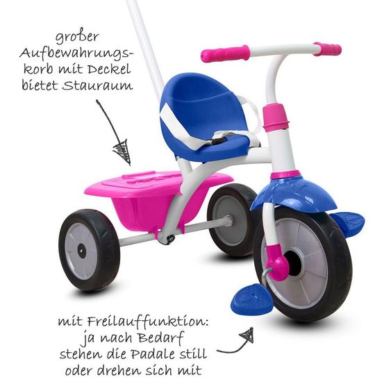 Smart Trike Triciclo Fun - Blu Rosa