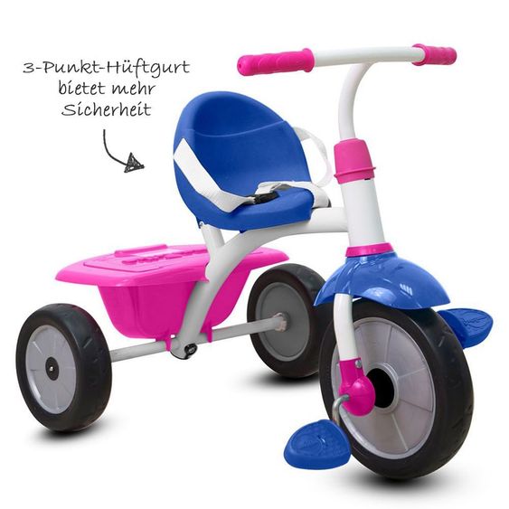 Smart Trike Triciclo Fun - Blu Rosa