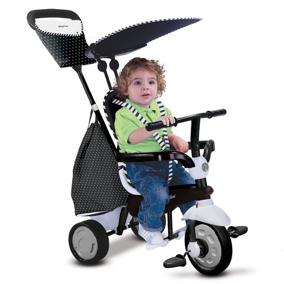 Smart Trike Dreirad Glow 4 in 1 mit Touch Steering - Black & White