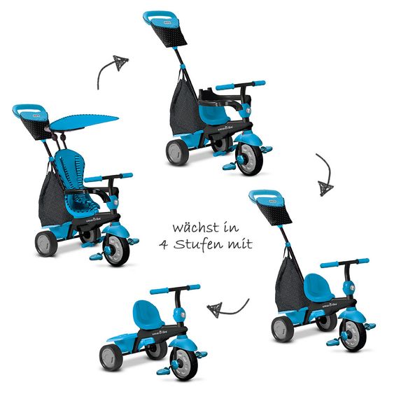 Smart Trike Dreirad Glow 4 in 1 mit Touch Steering - Blue