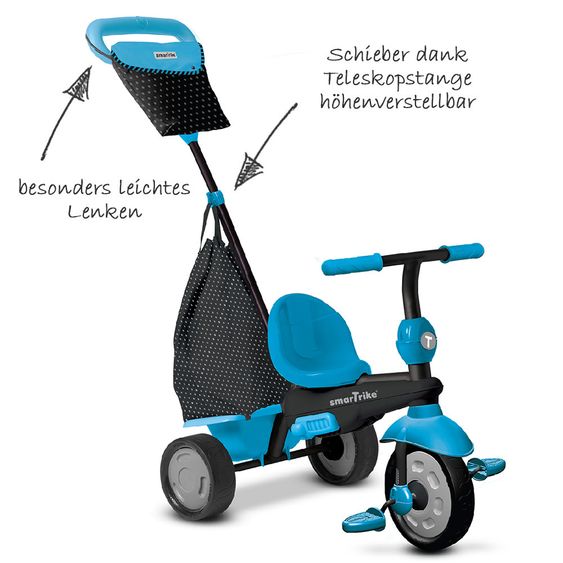 Smart Trike Dreirad Glow 4 in 1 mit Touch Steering - Blue