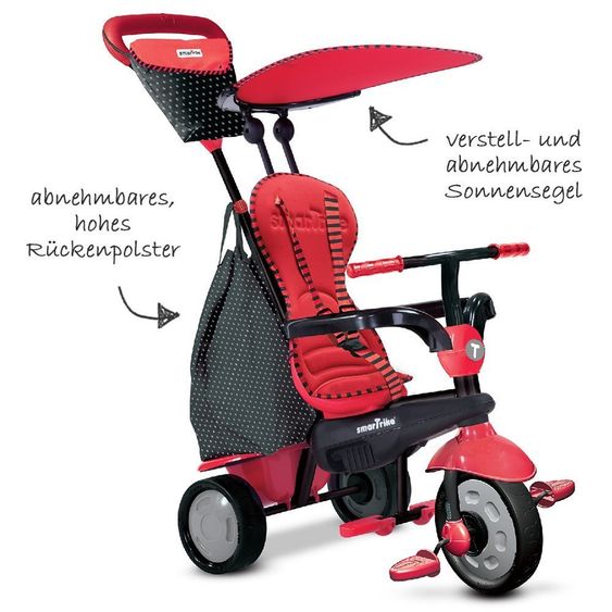 Smart Trike Triciclo Glow 4 in 1 con sterzo tattile - Rosso