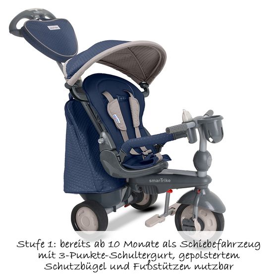 Smart Trike Dreirad Recliner Infinity 5 in 1 mit Touch Steering - Blue