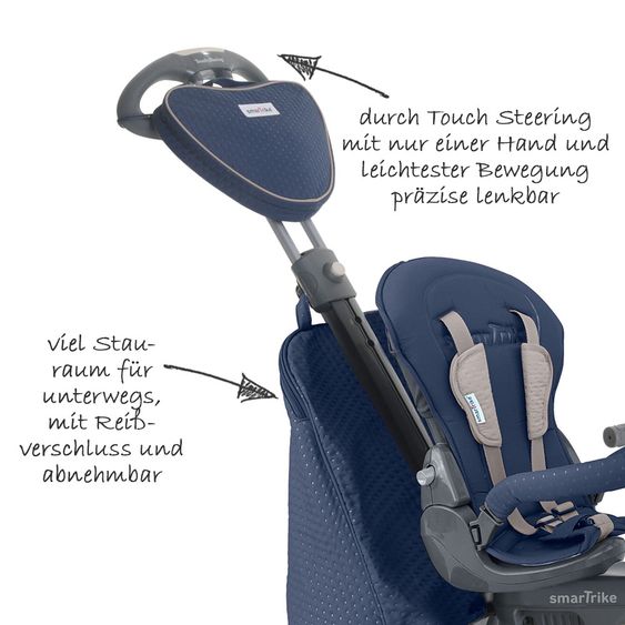 Smart Trike Dreirad Recliner Infinity 5 in 1 mit Touch Steering - Blue