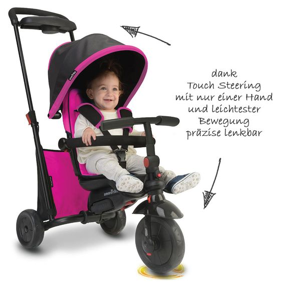 Smart Trike Dreirad smarTfold 500 - 7 in 1 mit Touch Steering - Pink
