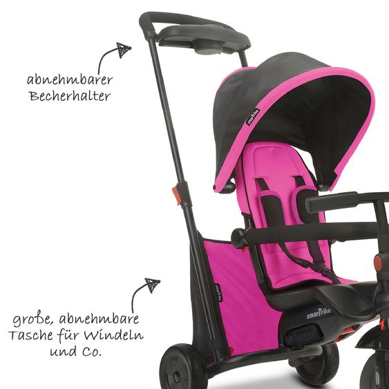 Smart Trike Dreirad smarTfold 500 - 7 in 1 mit Touch Steering - Pink