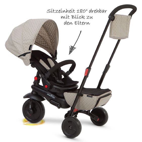 Smart Trike Dreirad smarTfold 700 - 8 in 1 mit Touch Steering - Grey