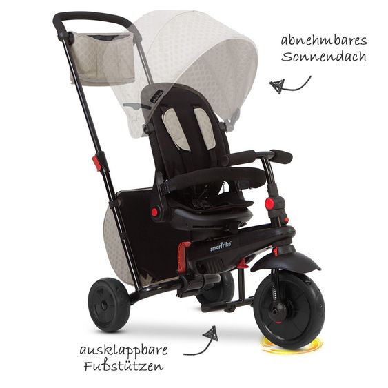 Smart Trike Dreirad smarTfold 700 - 8 in 1 mit Touch Steering - Grey