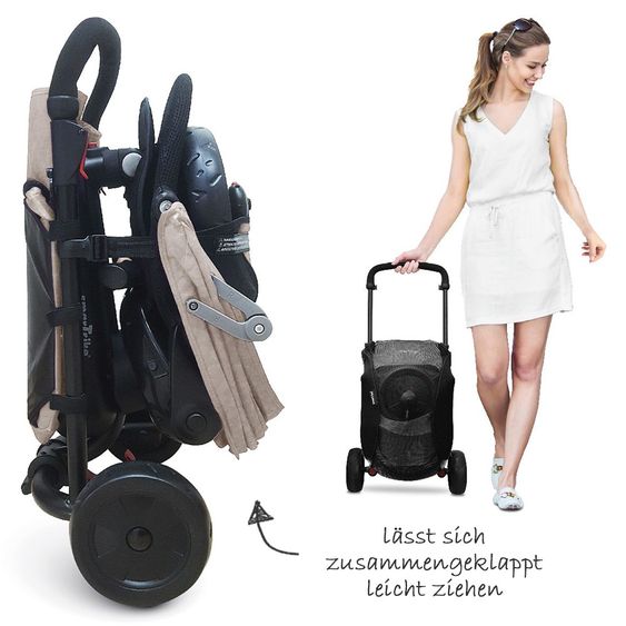 Smart Trike Dreirad smarTfold 700 - 8 in 1 mit Touch Steering - Grey