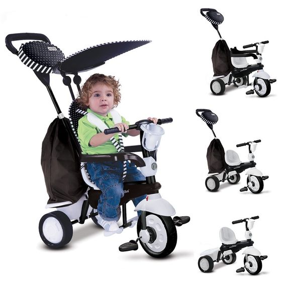 Smart Trike Dreirad Spark 4 in 1 mit Touch Steering - Black & White