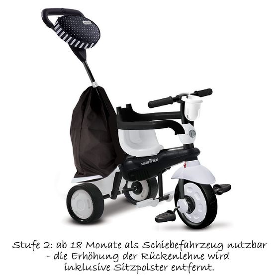 Smart Trike Dreirad Spark 4 in 1 mit Touch Steering - Black & White