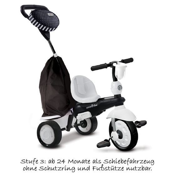 Smart Trike Dreirad Spark 4 in 1 mit Touch Steering - Black & White
