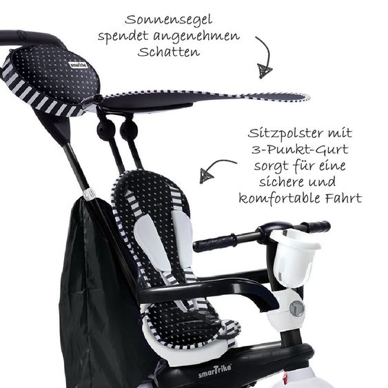 Smart Trike Dreirad Spark 4 in 1 mit Touch Steering - Black & White
