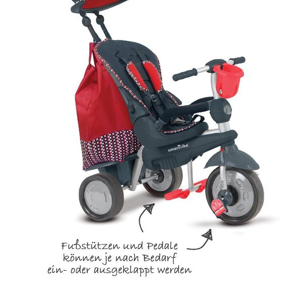 Smart Trike Triciclo Splash 5 in 1 con sterzo touch - Rosso