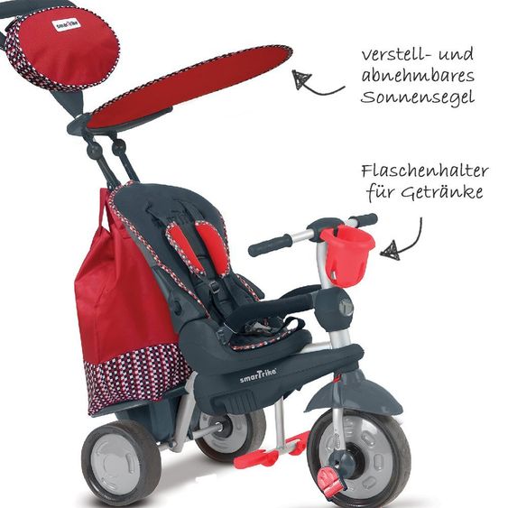 Smart Trike Triciclo Splash 5 in 1 con sterzo touch - Rosso