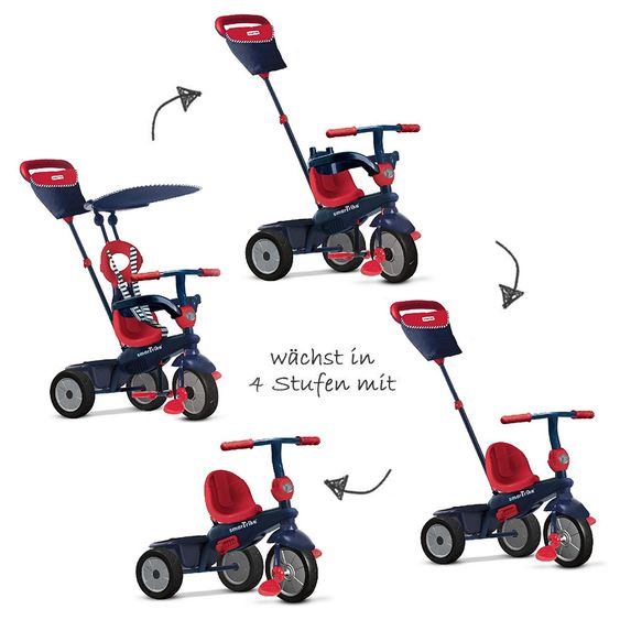 Smart Trike Dreirad Vanilla 4 in 1 mit Touch Steering - Navy Red