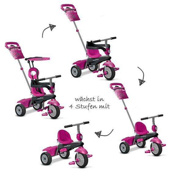 Smart Trike Dreirad Vanilla 4 in 1 mit Touch Steering - Pink