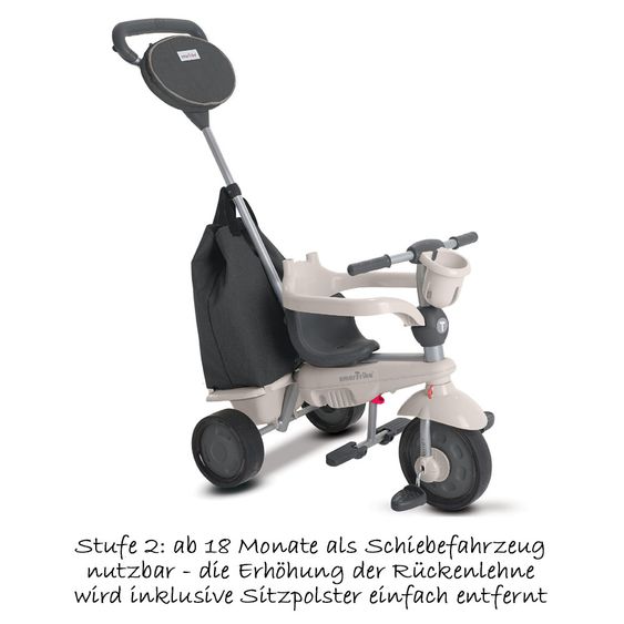 Smart Trike Dreirad Voyage 4 in 1 mit Touch Steering - Gray