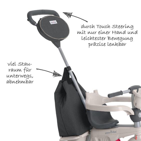 Smart Trike Dreirad Voyage 4 in 1 mit Touch Steering - Gray