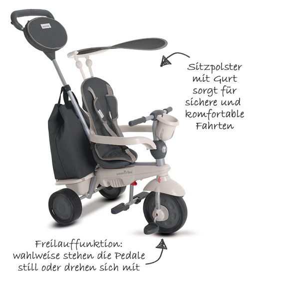 Smart Trike Dreirad Voyage 4 in 1 mit Touch Steering - Gray