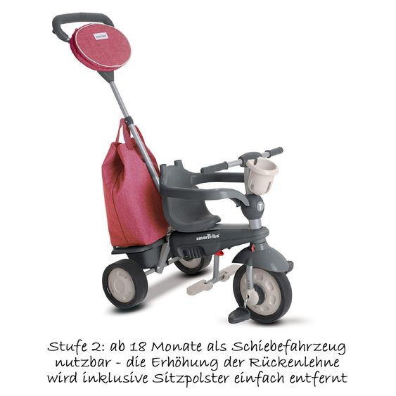Smart Trike Dreirad Voyage 4 in 1 mit Touch Steering - Red