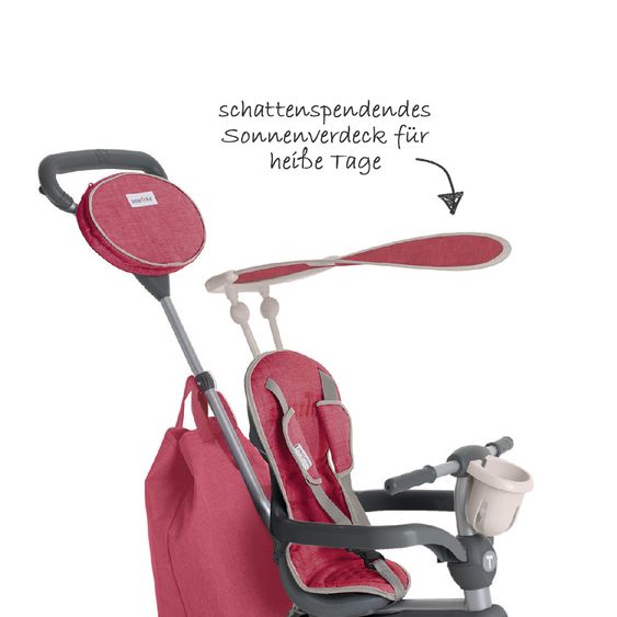 Smart Trike Dreirad Voyage 4 in 1 mit Touch Steering - Red