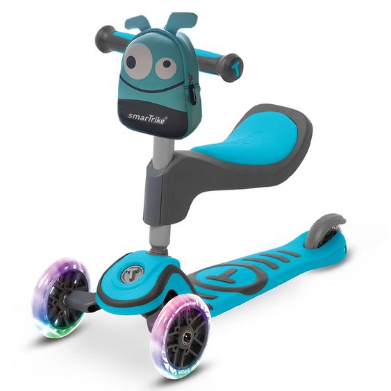 Smart Trike Laufrad & Roller Scooter T1 mit Leuchträdern - Blue