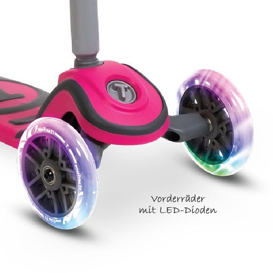 Smart Trike Ruota da corsa e monopattino Scooter T1 con ruote illuminate - Rosa