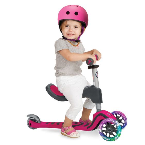 Smart Trike Laufrad & Roller Scooter T1 mit Leuchträdern - Pink