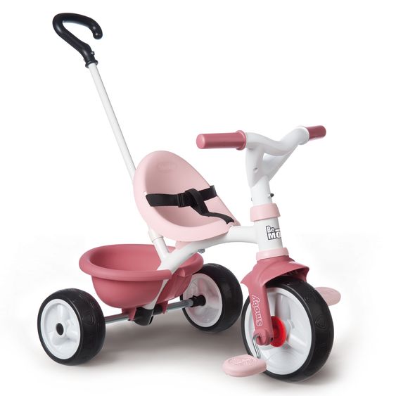 Smoby Toys Dreirad Be Move - mit Gurt & Schiebestange - Rose