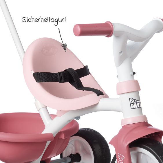 Smoby Toys Dreirad Be Move - mit Gurt & Schiebestange - Rose