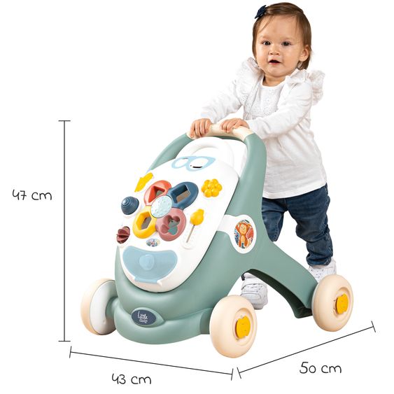 Smoby Toys Passeggino / carrozzina per bambole 3 in 1 con lavagna per le abilità motorie