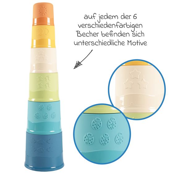 Smoby Toys Stapelbecher Magic Tower Green 6-teilig - aus nachhaltigen Rohstoffen