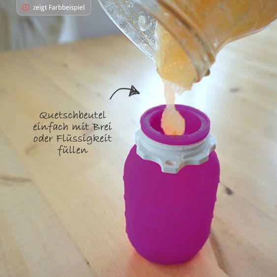 Squeasy Gear Squeeze Bag Snacker - Spremiagrumi in silicone riutilizzabile - 180 ml - Rosso