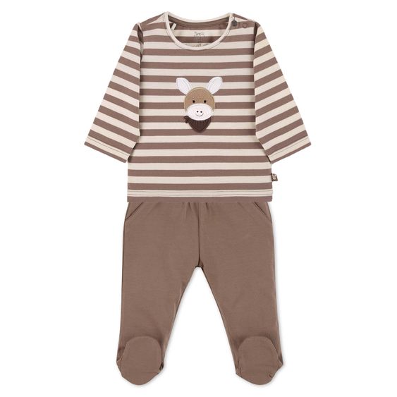 Sterntaler 2-tlg. Set Langarmshirt & Strampelhose - Emmi - Braun - Gr. 50