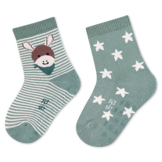 Sterntaler 2er Pack Krabbelsocken - Emmi - Grün - Gr. 19/20