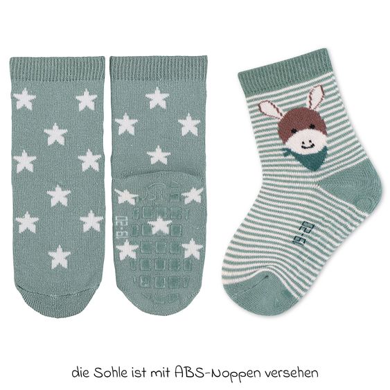 Sterntaler 2er Pack Krabbelsocken - Emmi - Grün - Gr. 19/20