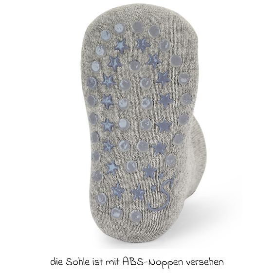 Sterntaler 2er Pack Krabbelsocken Kurz Vollplüsch im Sohlenbereich - Grau Rosa - Gr. 17/18