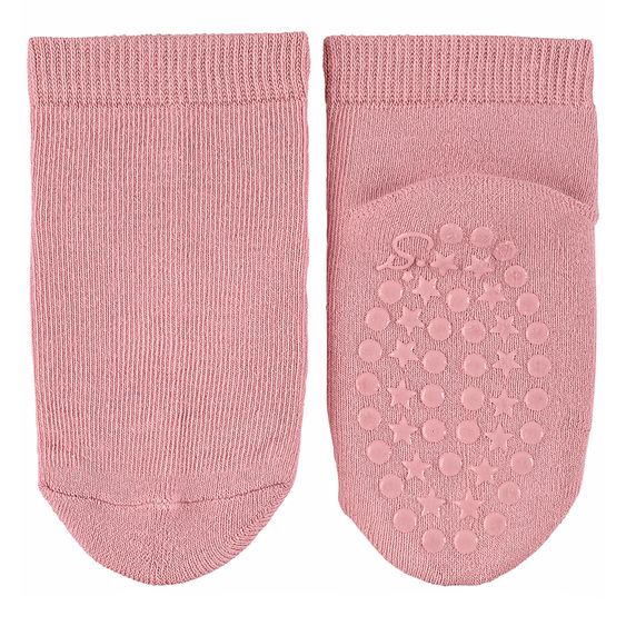Sterntaler 2er Pack Krabbelsocken Kurz Vollplüsch im Sohlenbereich - Grau Rosa - Gr. 17/18