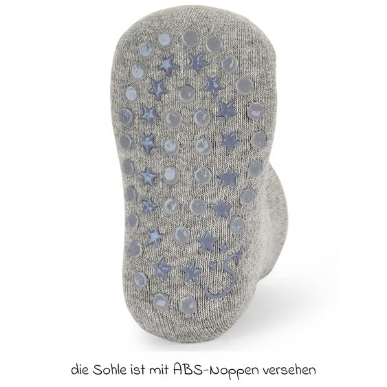 Sterntaler 2er Pack Krabbelsocken Kurz Vollplüsch im Sohlenbereich - Grau Türkis - Gr. 17/18