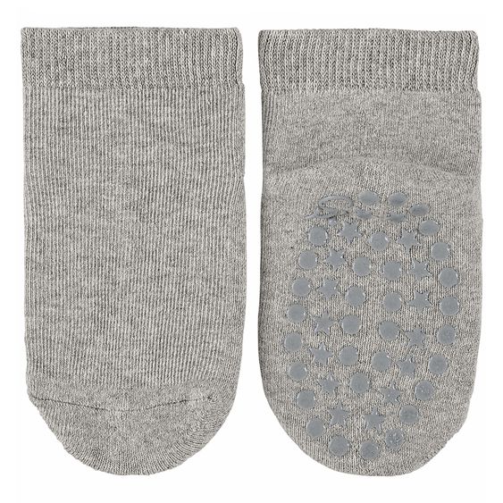 Sterntaler 2er Pack Krabbelsocken Kurz Vollplüsch im Sohlenbereich - Grau Türkis - Gr. 17/18
