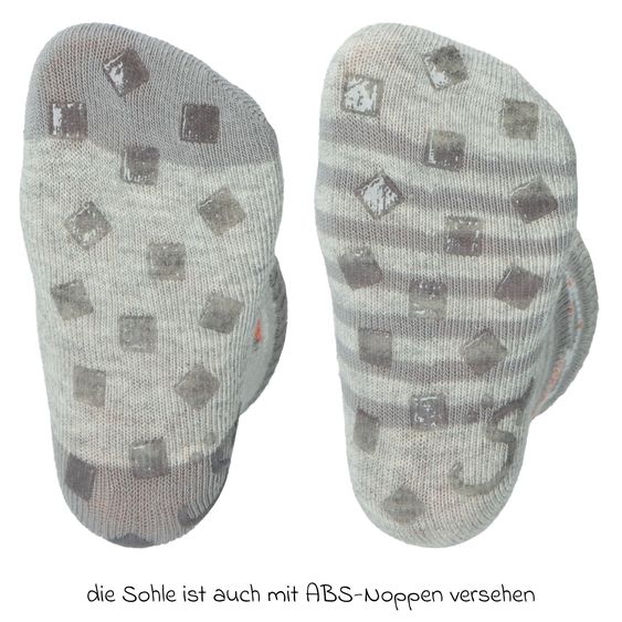Sterntaler 2er Pack Krabbelsocken Vollplüsch - Bagger - Grau - Gr. 19/20