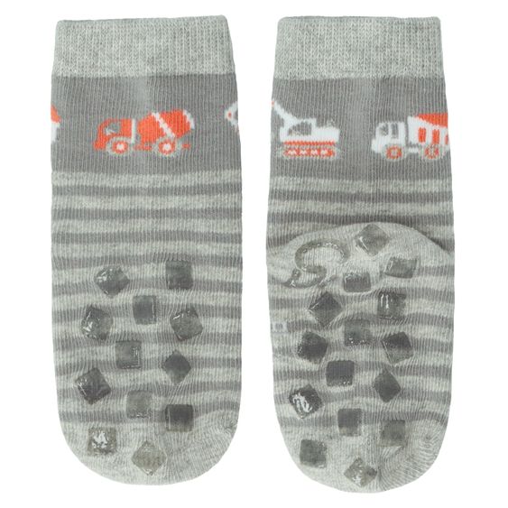 Sterntaler 2er Pack Krabbelsocken Vollplüsch - Bagger - Grau - Gr. 19/20