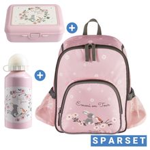 3er Set Rucksack, Brotdose & Trinkflasche - Emmi Girl