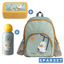 3er Set Rucksack, Brotdose & Trinkflasche - Ente Edda