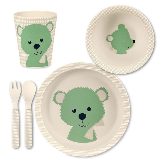 Sterntaler 5-pcs. tableware set bamboo - Baylee - Green