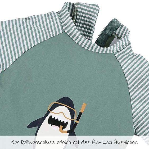 Sterntaler Costume da bagno LSF a manica corta - squalo - verde - taglia 74/80