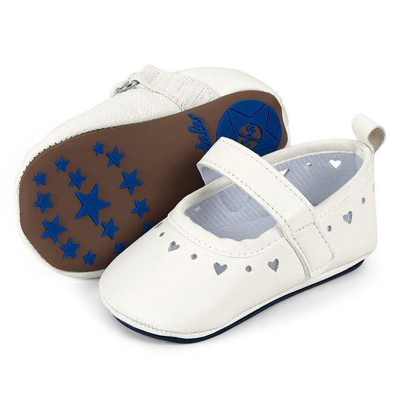 Sterntaler Ballerina with velcro closure - hearts - white - size 15/16