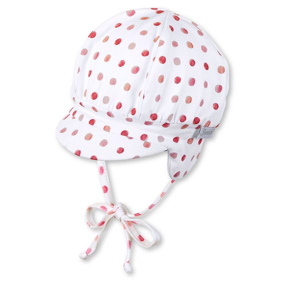 Sterntaler Ballonmütze zum Binden - Pünktchen Weiß - Gr. 37